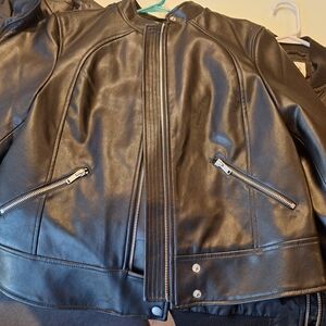 Lot Of 3- GAP Black Leather Jacket,  Puffer Jacket & Bomber Jacket, Size M, NWOT